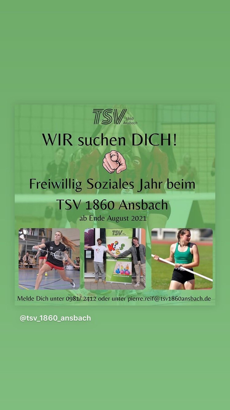 Freiwilliges Soziales Jahr beim TSV 1860 Ansbach